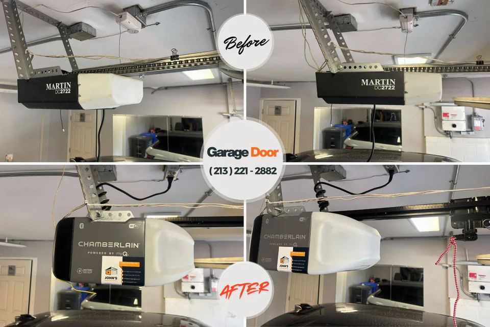 Before and after: garage door repair Adairsville, GA